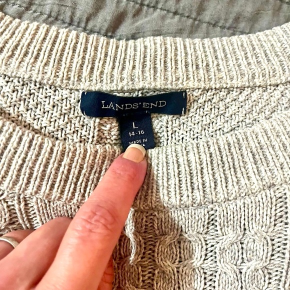 Women’s Lands End Cable Knit Sweater - Picture 2 of 6